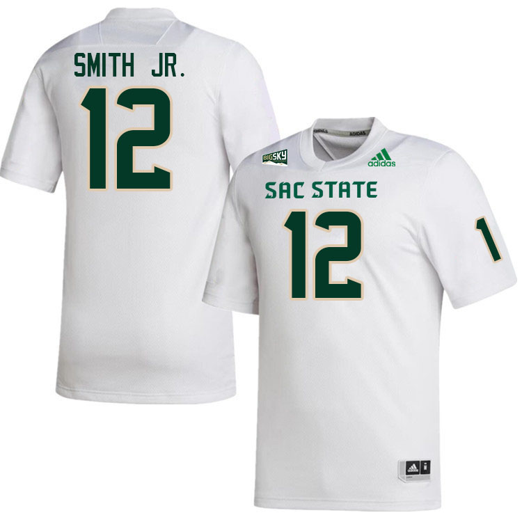 Sacramento State Hornets #12 Onterrio Smith Jr. College Football Jerseys Stitched Sale-White